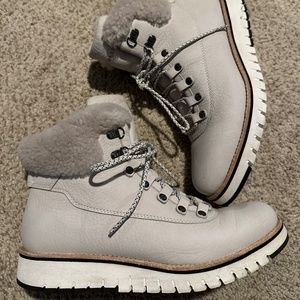 Women's Cole Haan Light gray Winter boot cozy shearling trim